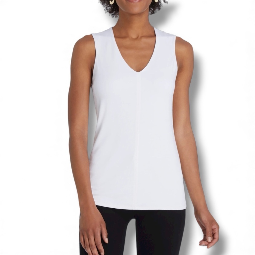 NIC+ZOE Soft Ease V-Neck Tank Top - Paper White XXL
